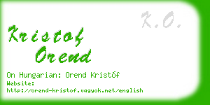 kristof orend business card